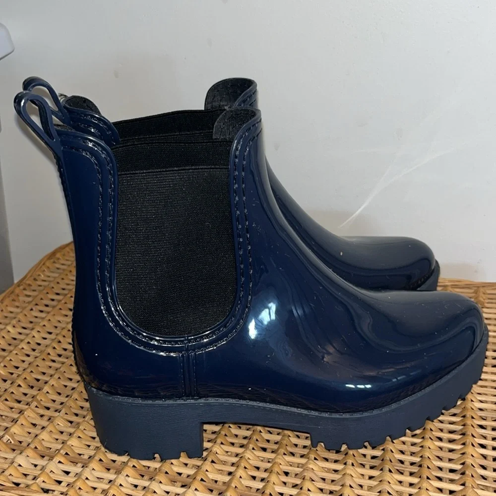 JEFFREY CAMPBELL Chelsea rain boots in navy blue